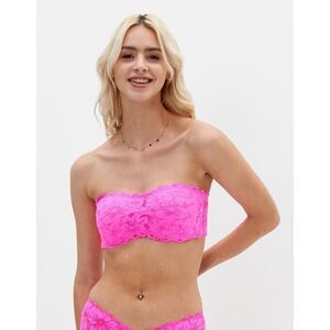 Aerie Womens Lace Strapless Bandeau Fashion Tube Pink Size‎ Medium NWT